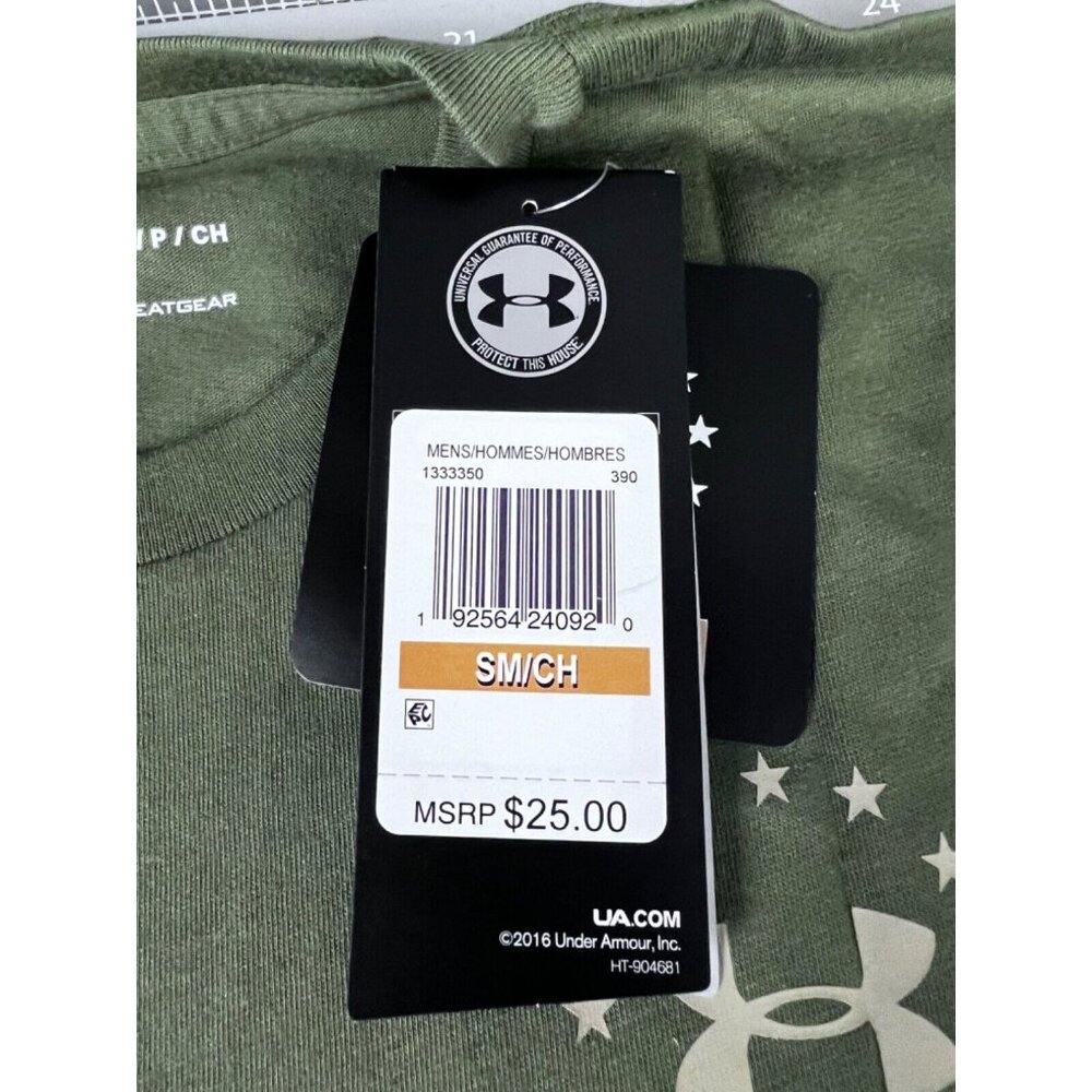 Men's Under Armour Freedom Flag Logo Tactical T Shirt NEW - Picture 6 of 7